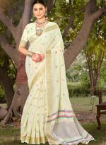 Cotton White Casual Wear Printed Saree